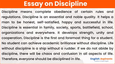 write short paragraph on discipline
